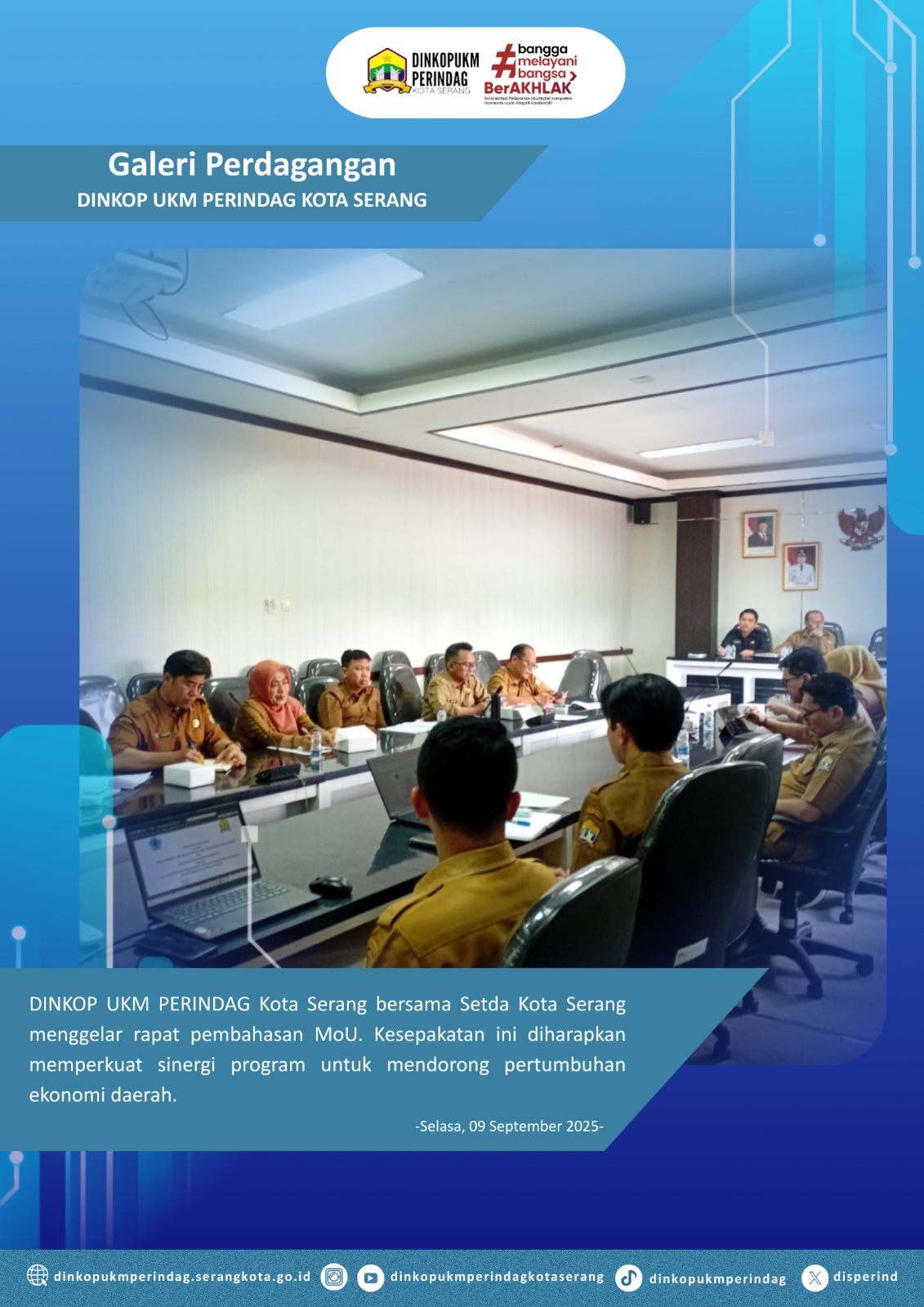 DINKOP UKM PERINDAG Kota Serang MOU dengan Setda Kota Serang