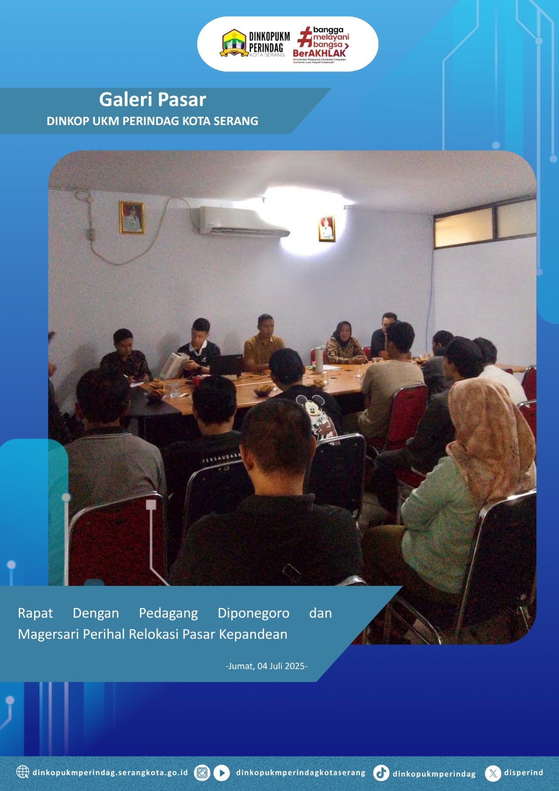 Rapat Dengan Pedagang Diponegoro dan Magersari Perihal Relokasi Pasar Kepandean