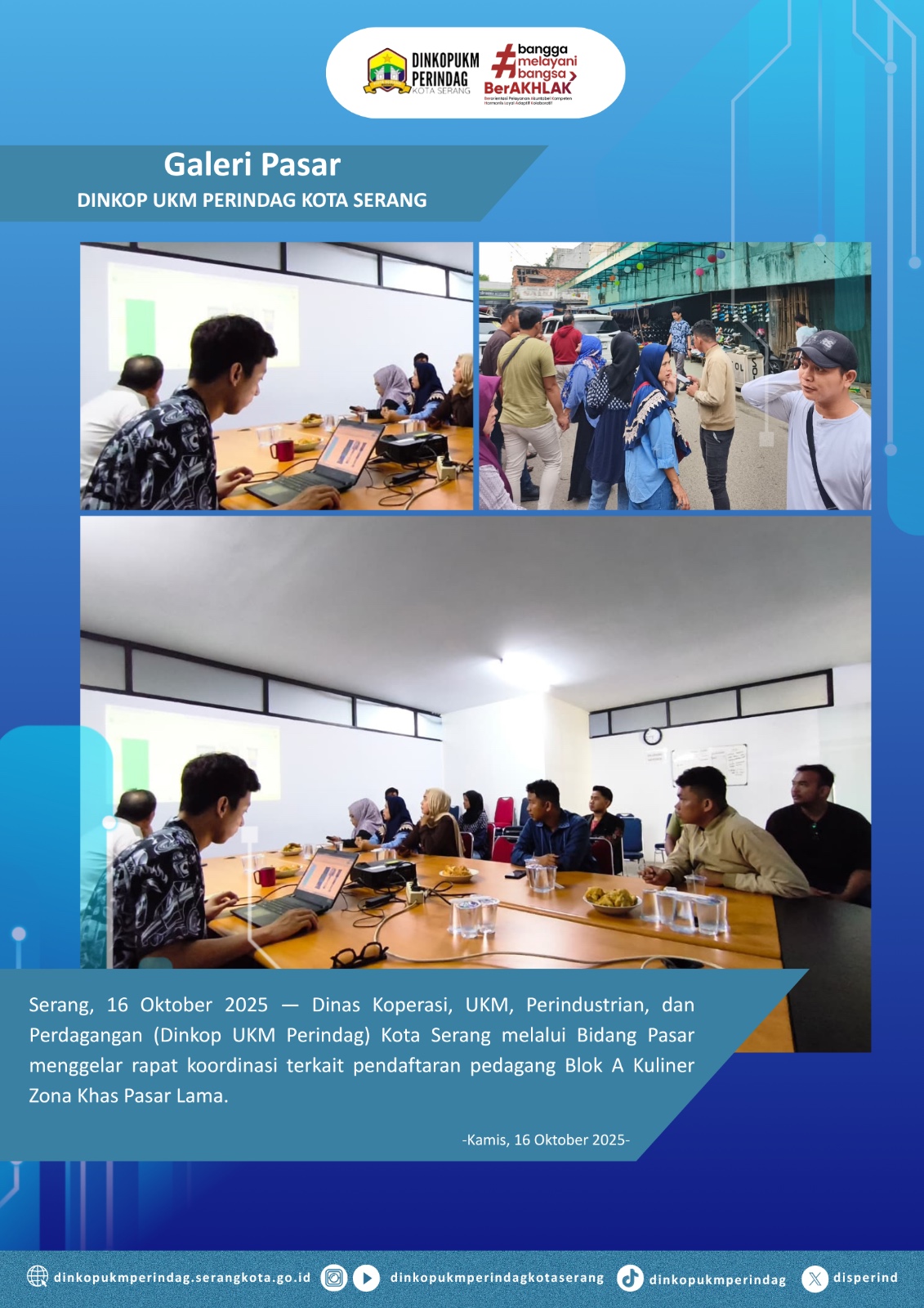 Dinkop UKM Perindag Kota Serang Gelar Rapat dan Tinjauan Lapangan untuk Penataan Pedagang Blok A Kuliner Pasar Lama