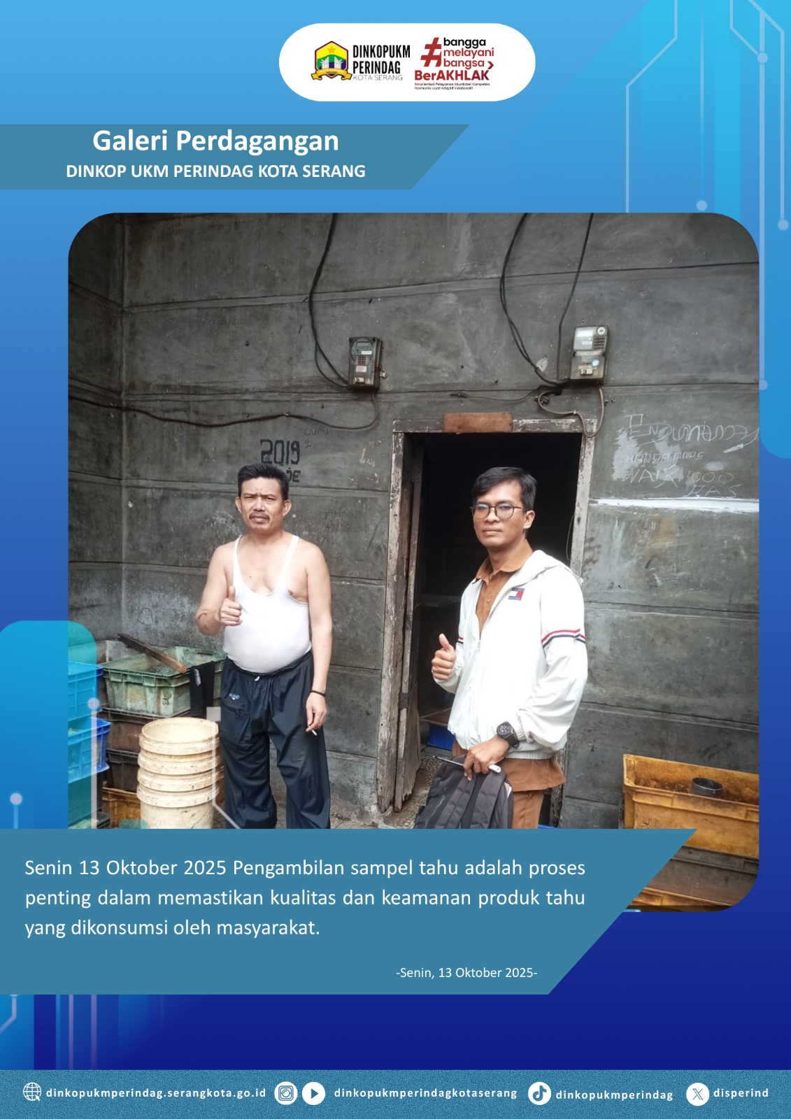 Senin 13 Oktober Pengambilan sample tahu di kelurahan lopang